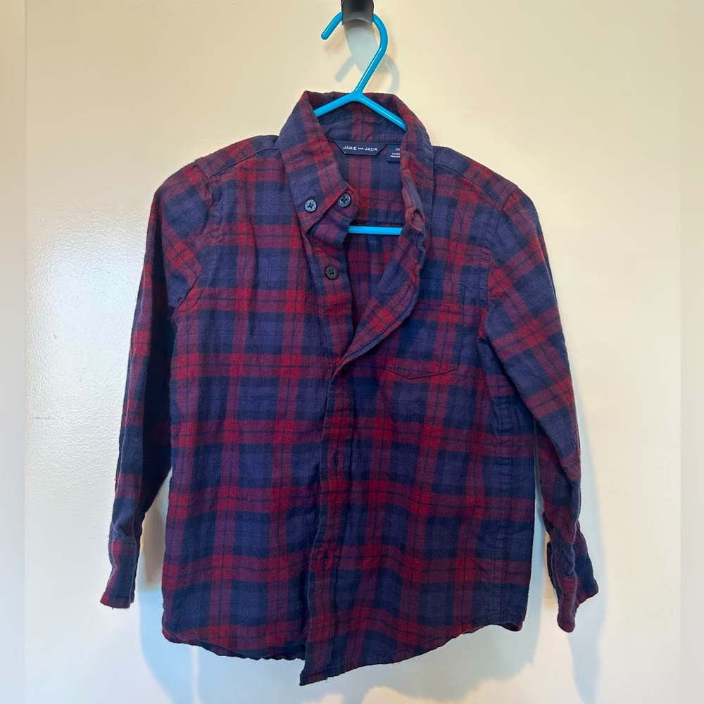 Janie and Jack Plaid 2T button-down shirt